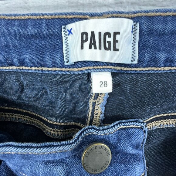 Paige Hoxton Ankle Jeans Medium Wash Denim Mid Rise Womens Blue Size 28 - Picture 5 of 11
